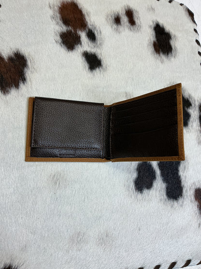 Bi-Fold Floral Carved Wallet