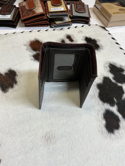 Trifold Wallet w/Ostrich Leather