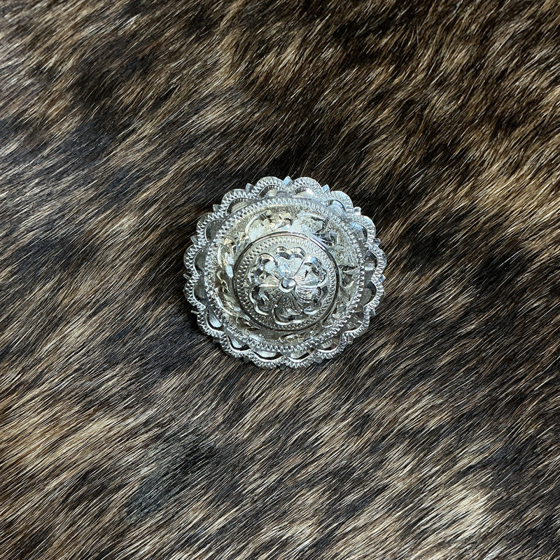 Sterling Silver Loopback Scalloped Concho