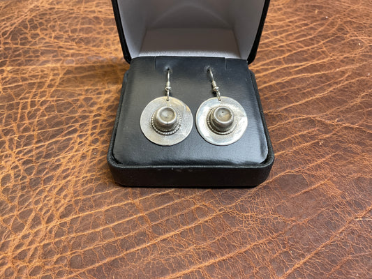 Sterling Silver Hat Dangle Earrings