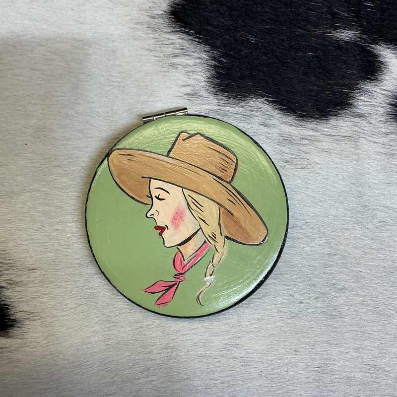 Hand Painted Compact Mirror