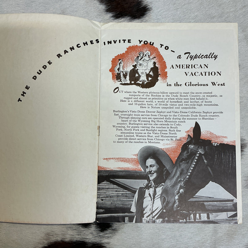 Burlington Route of Western Dude Ranches Brochure.