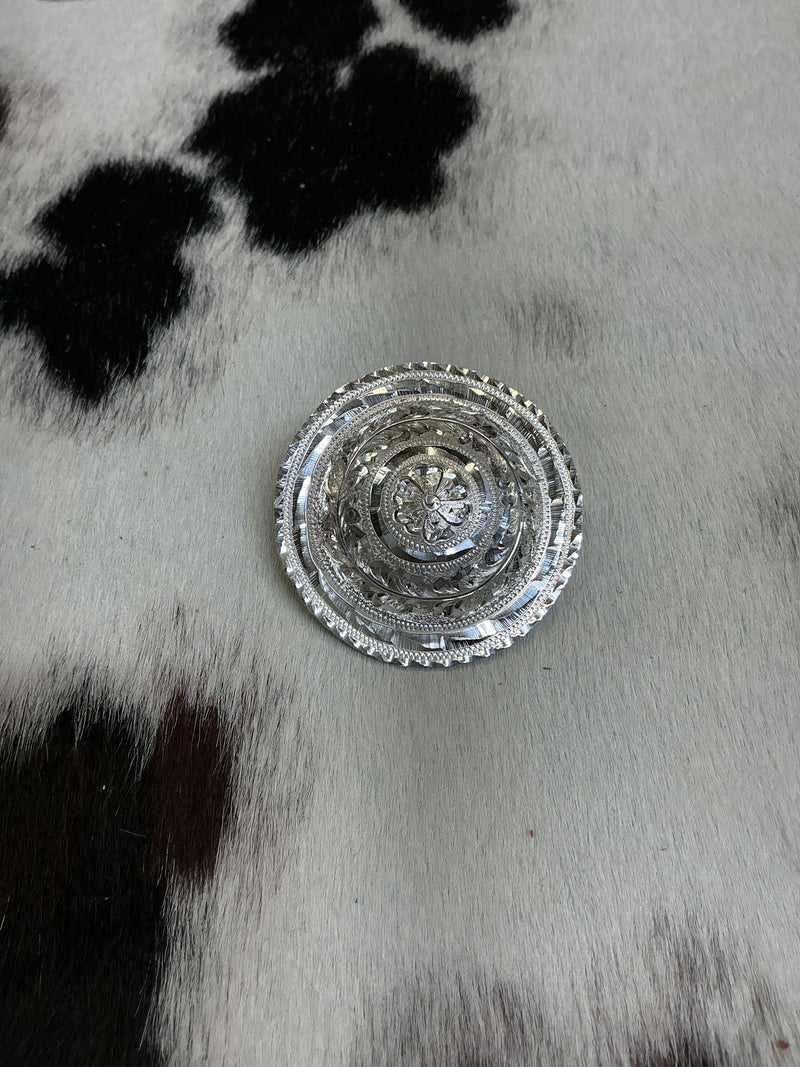 Sterling Silver Loopback Smooth Concho
