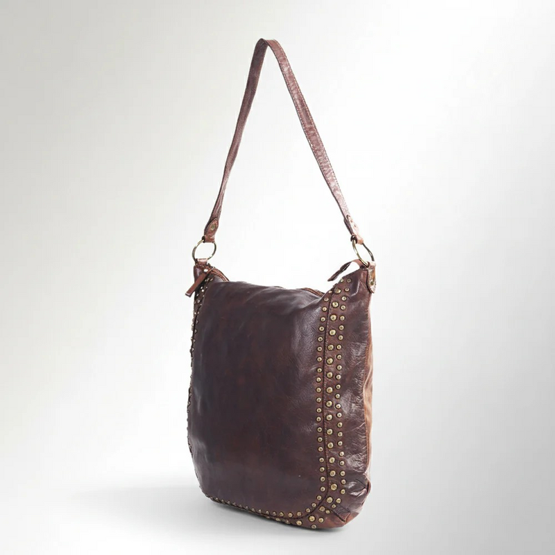 Riveted Leather Shoulder Bag