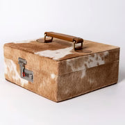 Hair-On Cowhide Western Lockable Jewelry Case