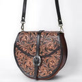 Tooled Leather Western Saddle Crossbody