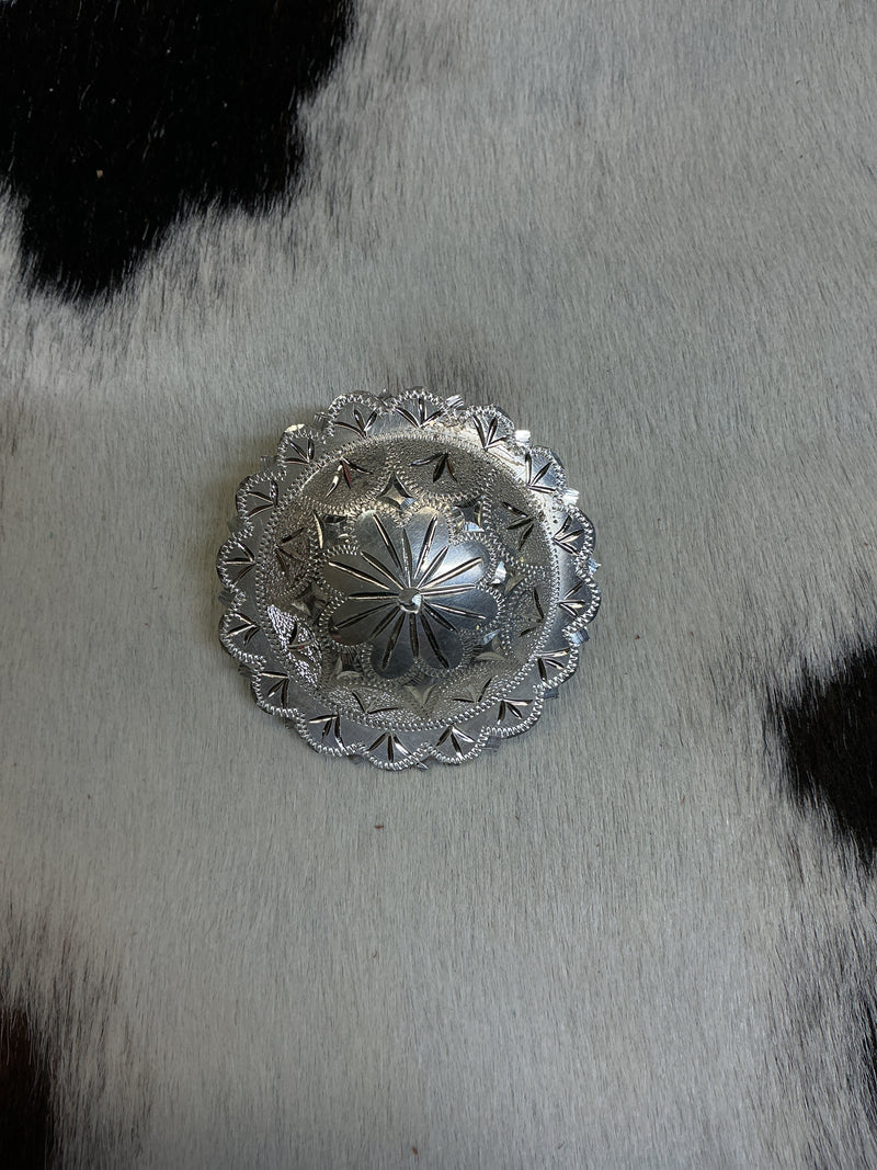 Sterling Silver Loopback Scalloped Concho