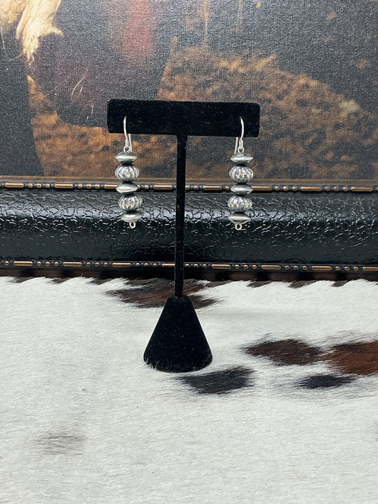Navajo Pearl Dangle Saucer Earrings