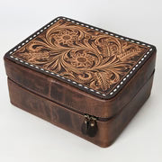Tooled Top Leather -Jewelry Organizer
