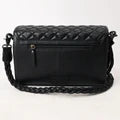 Crossbody Bag with Fringe & Floral Carving