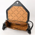 Crossbody Bag with Fringe & Floral Carving