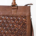 Woven Pattern Leather Tote Bag