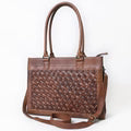 Woven Pattern Leather Tote Bag
