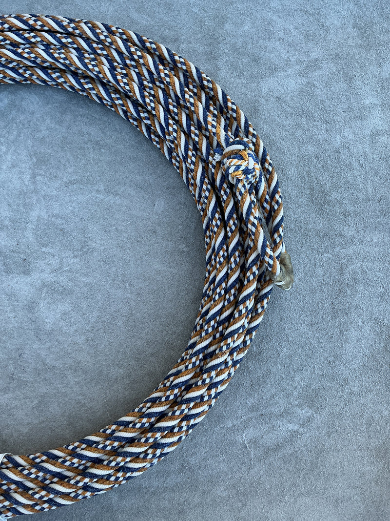 5/16" 60' Waxed Cotton - Yellow, Blue & White