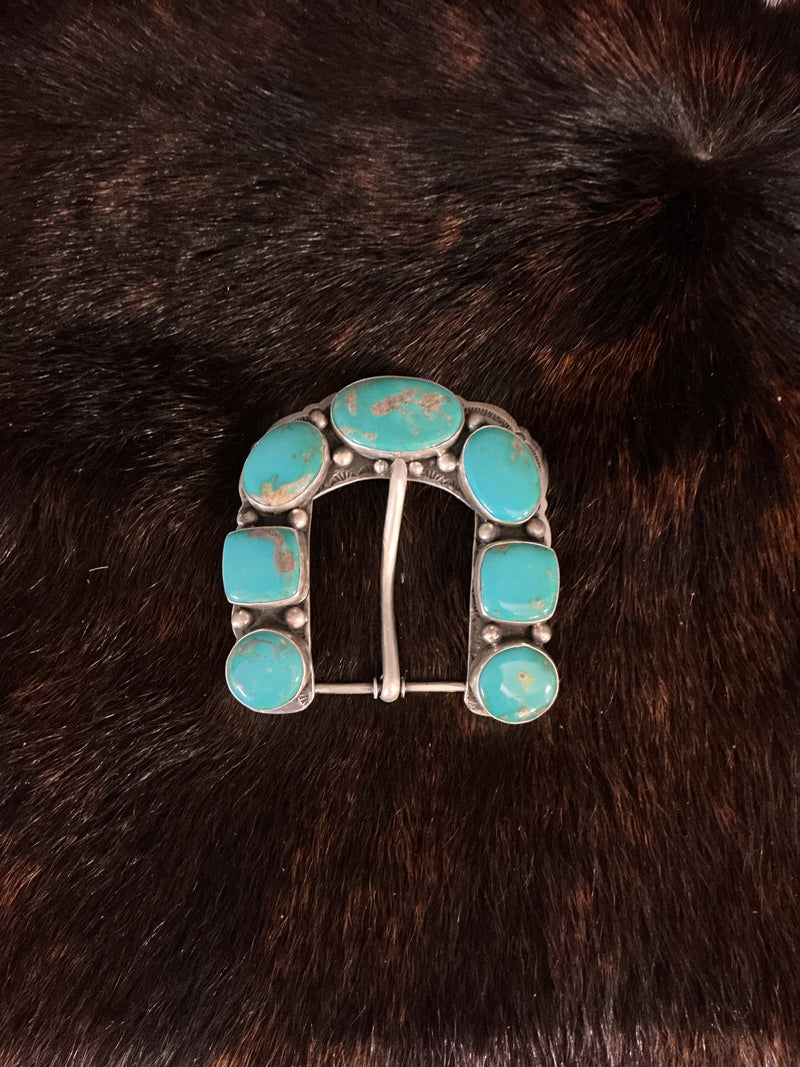 Sterling Silver w/Turquoise Belt Buckle