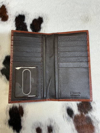 Floral Carved Checkbook Wallet