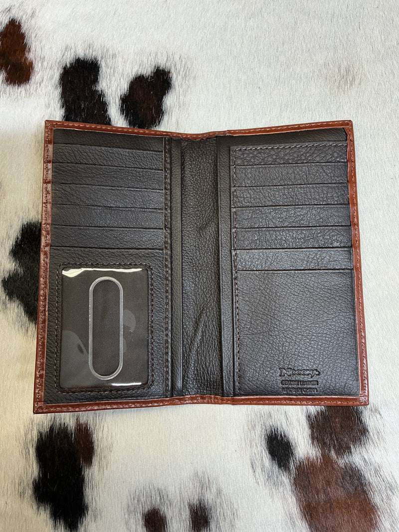 Floral Carved Checkbook Wallet