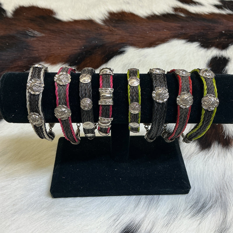 Braided Horsehair w/Conchos Bracelet