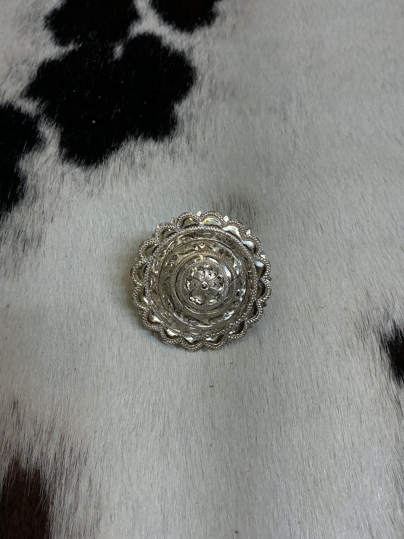 Sterling Silver Loopback Scalloped Concho
