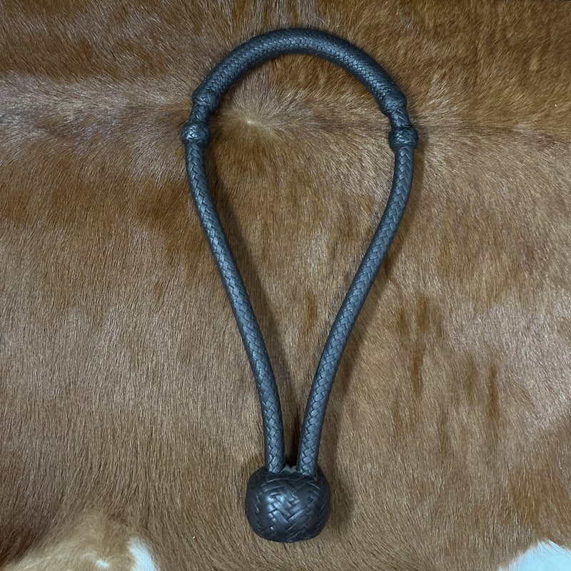 16 Plait 1/2" Dark Brown Leather Bosal
