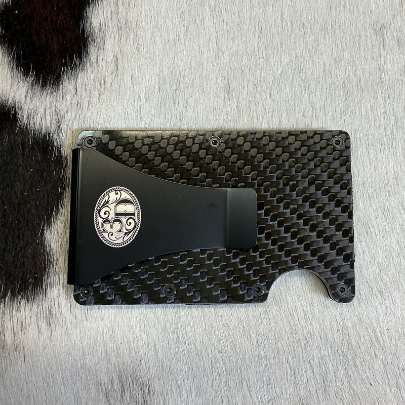 Carbon Fiber RFID Blocking Wallet w/Distressed Flag