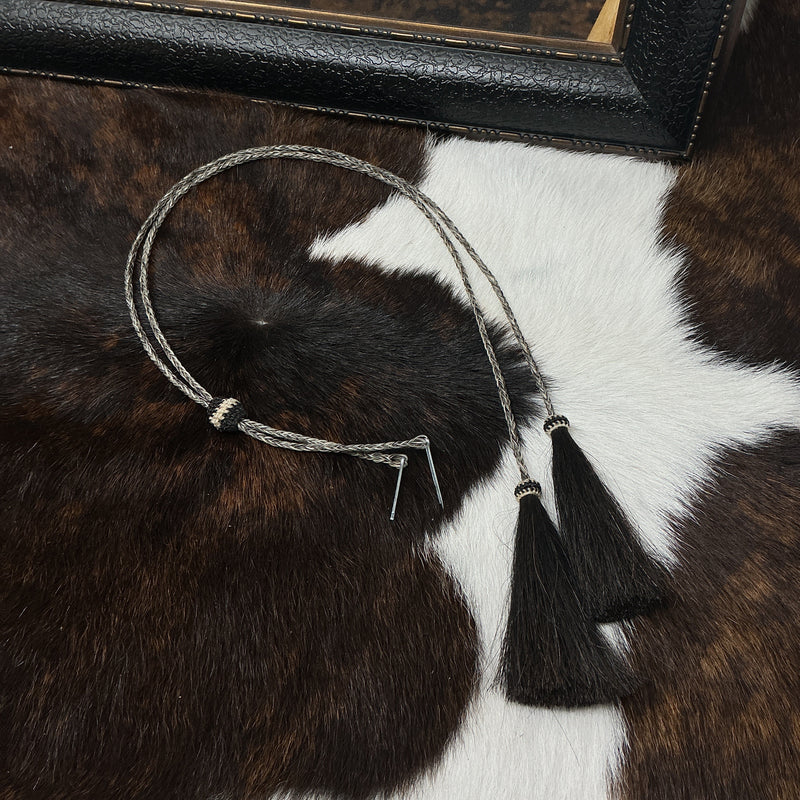 Braided Horsehair Stampede String w/Hitched Button