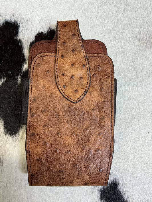 Ostrich Leather Cell Phone Case