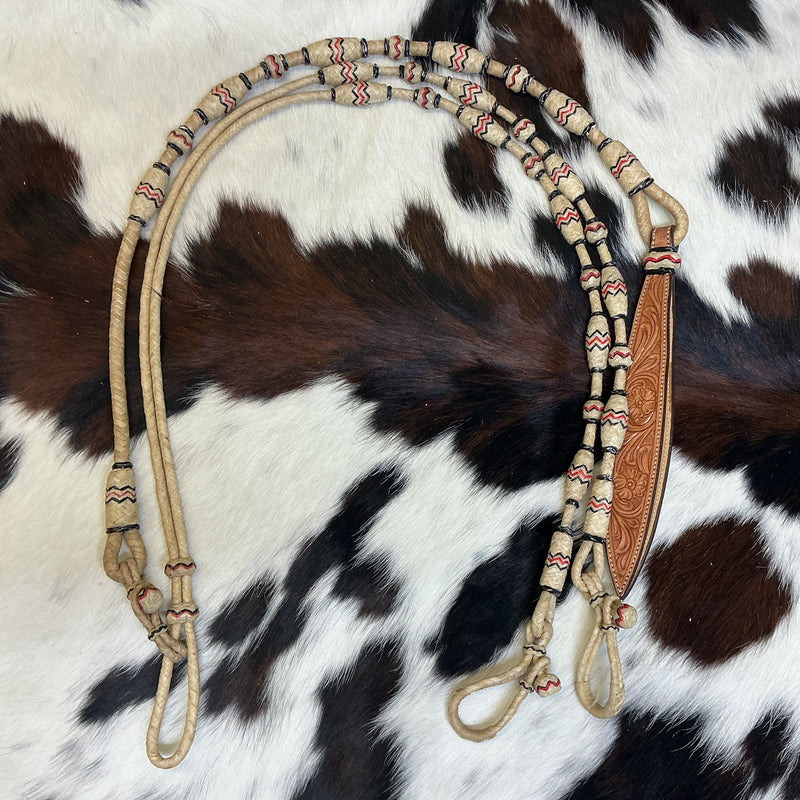 12 Plait Cowboy Accented Reins & Romal