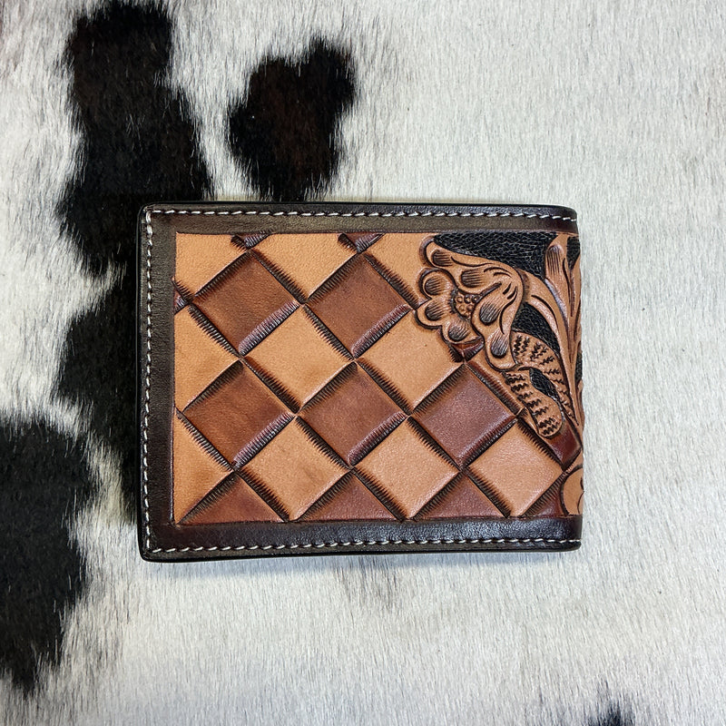 Checkered/Floral/Basket Bi-Fold Wallet