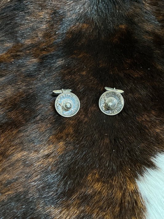 Sterling Silver Sombrero Cufflinks