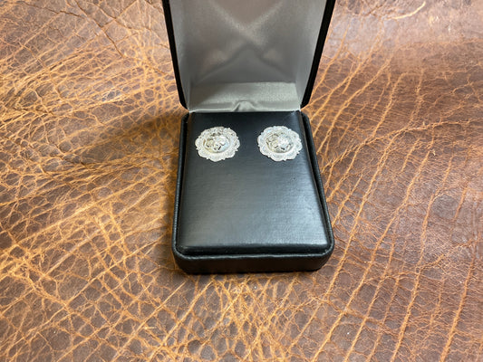 Sterling Silver Concho Earrings