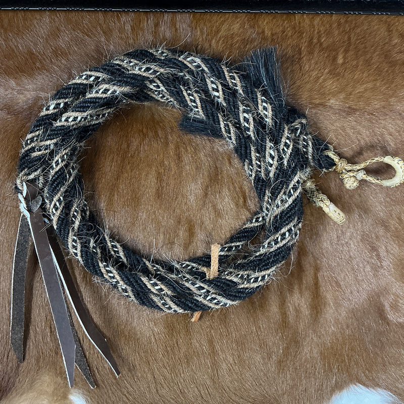Mane Hair Split Rein W/Rawhide Connectors