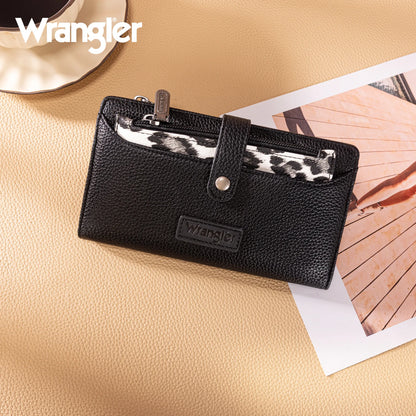 Wrangler Western Bi-Fold RFID Wallet/Wristlet w/Detachable Pouch