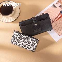 Wrangler Western Bi-Fold RFID Wallet/Wristlet w/Detachable Pouch