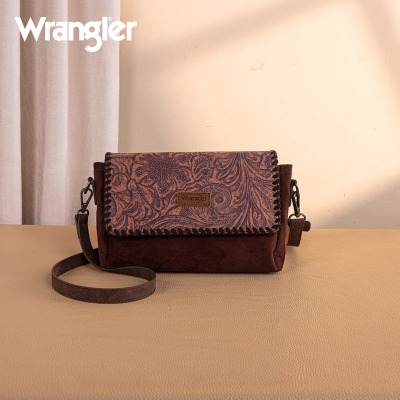 Wrangler Vintage Floral Printed Crossbody Bag with Small Pouch