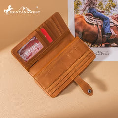 Montana West Genuine Leather Bi-Fold RFID Protected Wallet