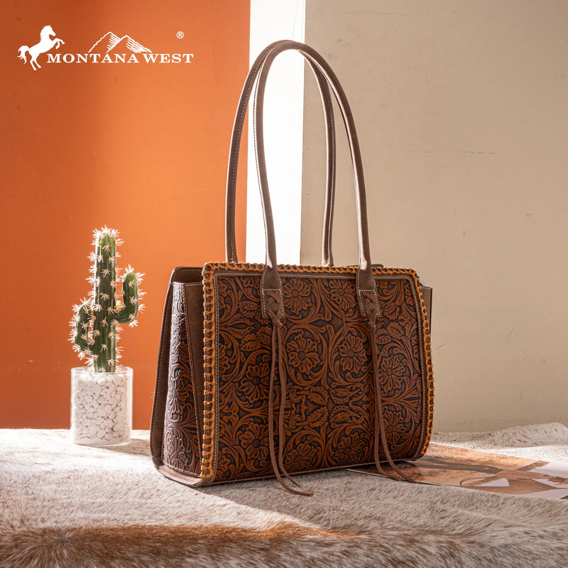 Montana West Tooled Concealed Carry Tote