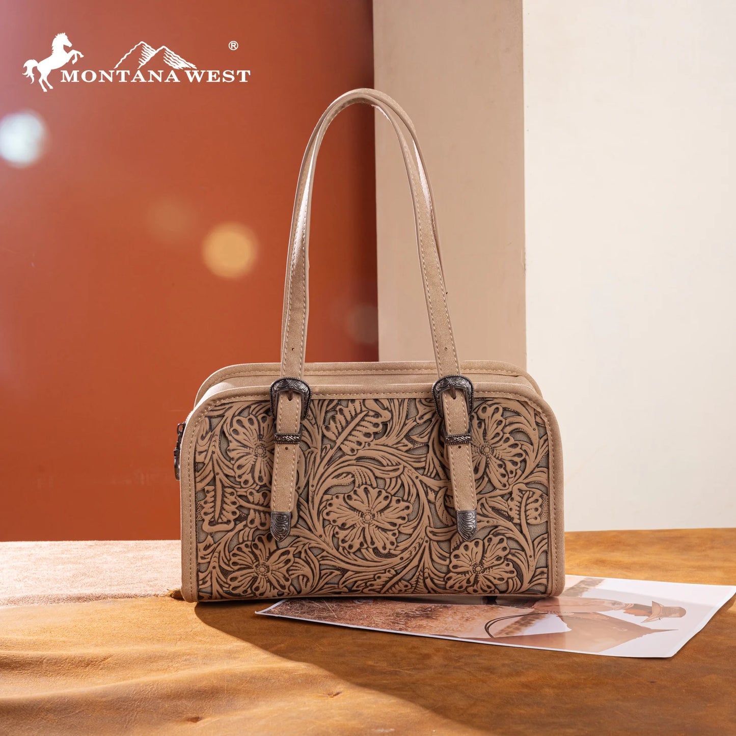 Montana West Western Tooled Small Satchel Bag