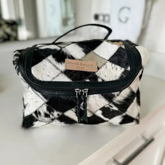 Large Cowhide Toiletry Bag