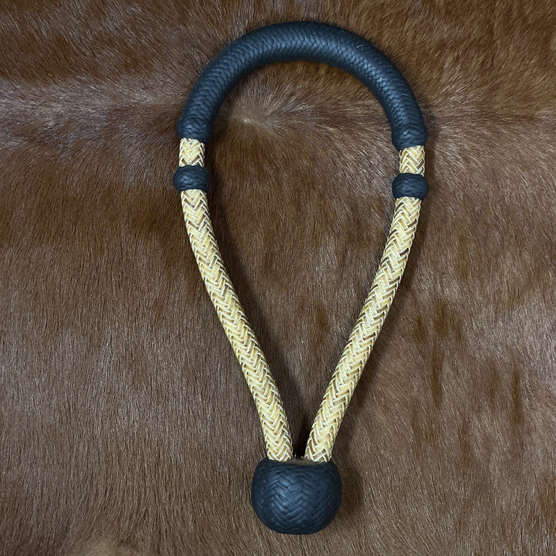 16 Plait 5/8" Rawhide w/Black Leather Bosal