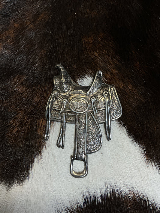 Vintage Sterling Silver Saddle Pin