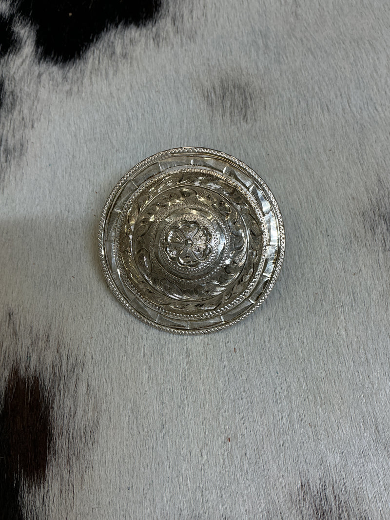 Sterling Silver Loopback Smooth Concho