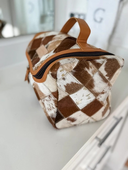 Large Cowhide Toiletry Bag