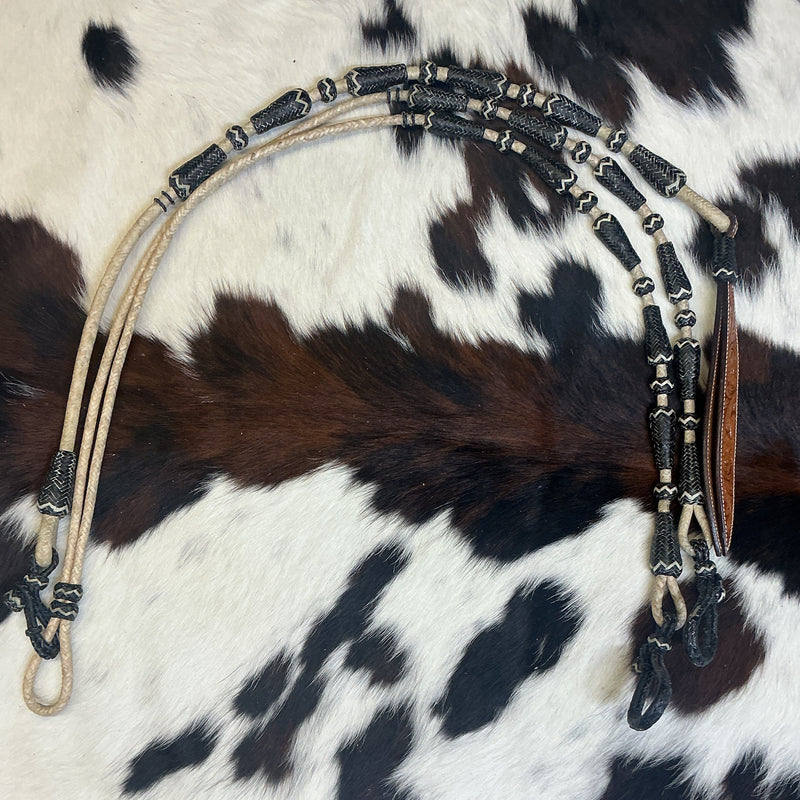 12 Plait Bell Button Reins & Romal