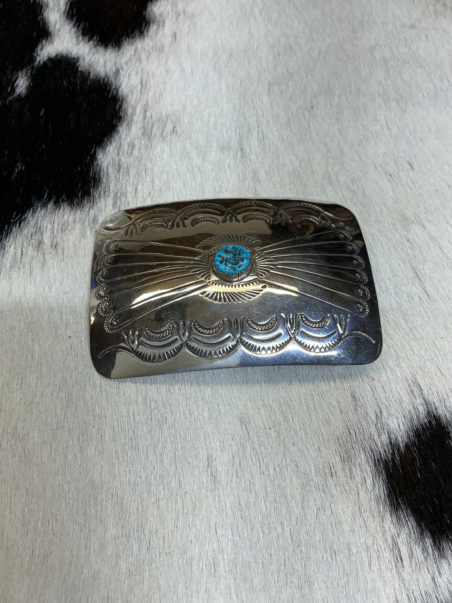 Sterling Silver w/Turquoise Stone Belt Buckle