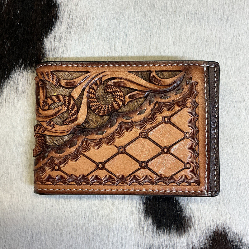 Bi-Fold Floral w/Cowhide Wallet