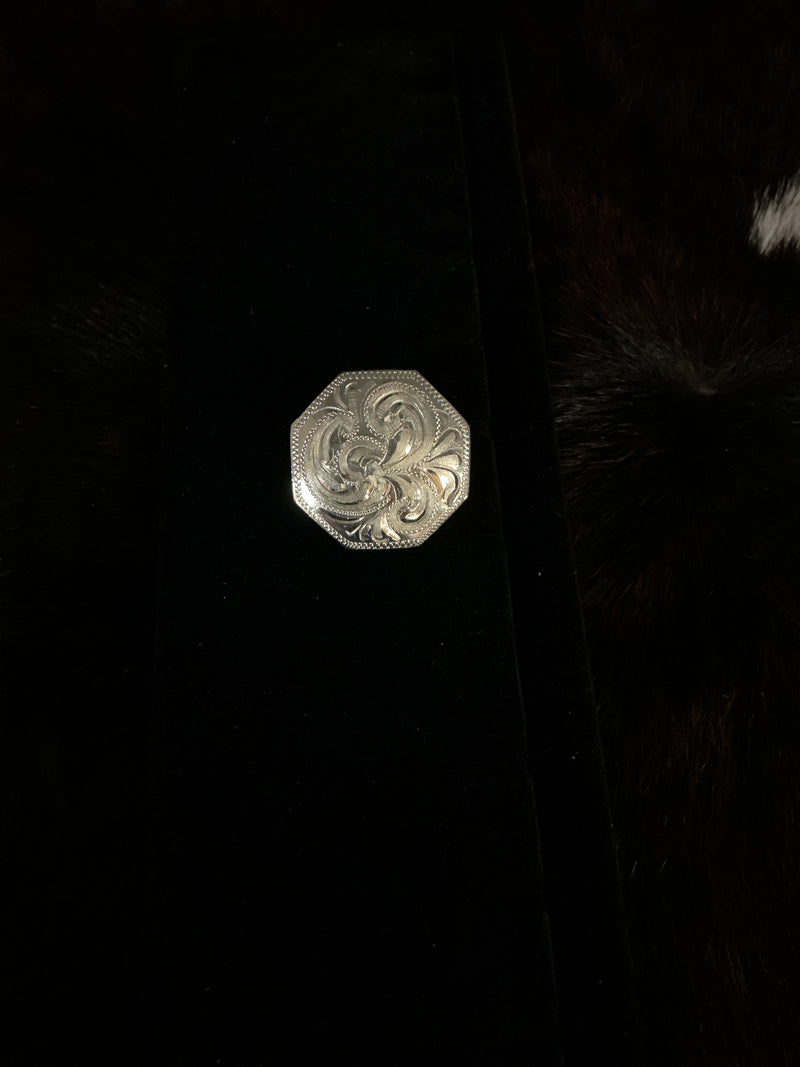 Venice Loopback Concho- Silver Plate