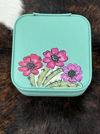 Hand Painted Jewelry Case Small Square