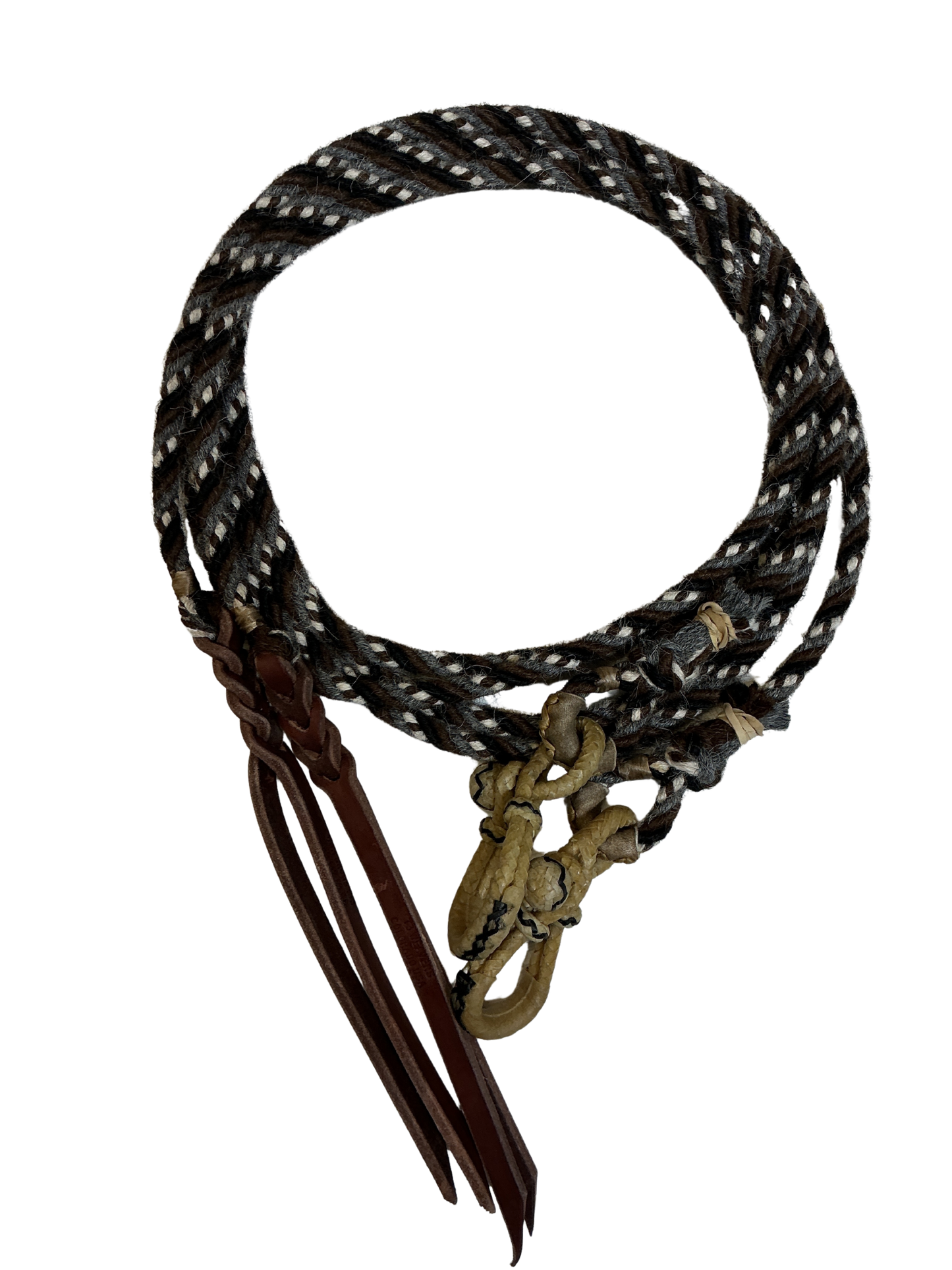 Alpaca Split Rein W/Rawhide Connectors