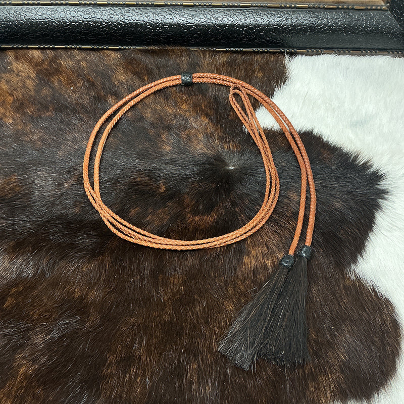 Braided Leather Over the Crown Stampede String